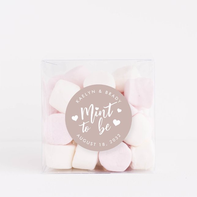 Sticker Rond Rose Taupe | Monnaie à être personnalisée mariage  (Créateur téléchargé)
