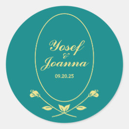 Sticker Rond Rose turquoise