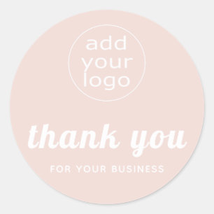 Sticker Rond Rose Votre logo merci pour votre entreprise