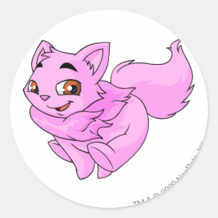 Sticker Rond Rose Wocky