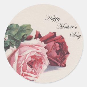Sticker Rond Roses de la fête des mères