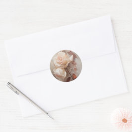 Sticker Rond Roses d'été Mariage élégant