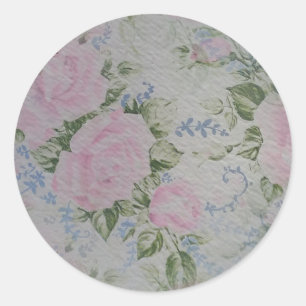 Sticker Rond Roses floraux roses Vintages