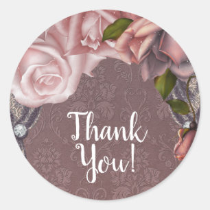 Sticker Rond Roses roses blanches Roses poussiéreuses Fête des 