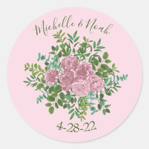 Sticker Rond Roses roses Jardin Printemps Mariage