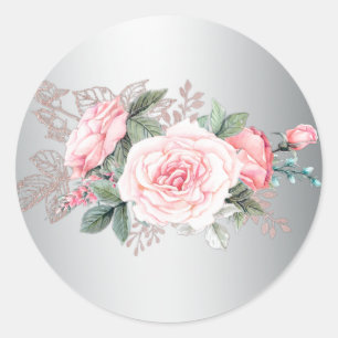 Sticker Rond Roses roses roses et Mariage d'argent