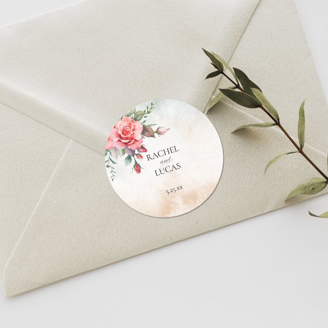 Sticker Rond Roses roses roses roses romantiques (Créateur téléchargé)