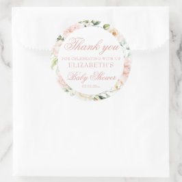 Sticker Rond Roses Roses Roses Roses Roses Roses Eucalyptus Bab