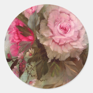 Sticker Rond Roses rouges