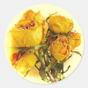Sticker Rond Roses secs