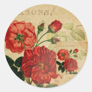 Sticker Rond Roses vintages de l'Ephémère de découpage