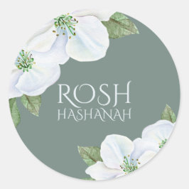 Sticker Rond Rosh Hashanah Apple Blossom Nouvel An