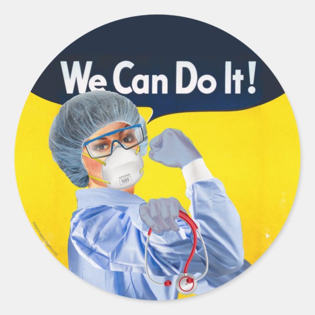 Sticker Rond Rosie le professionnel Médicale (Devant)