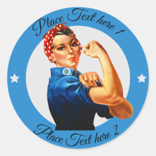 Sticker Rond Rosie le Riveter