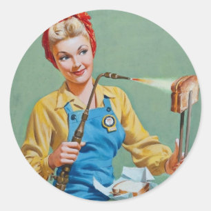 Sticker Rond Rosie le rivoir fait le fromage grillé