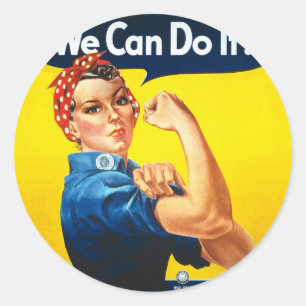 Sticker Rond Rosie le rivoir - "nous pouvons le faire ! "