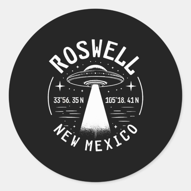 Sticker Rond Roswell New Mexico Alien Ufo Area 51  (Devant)
