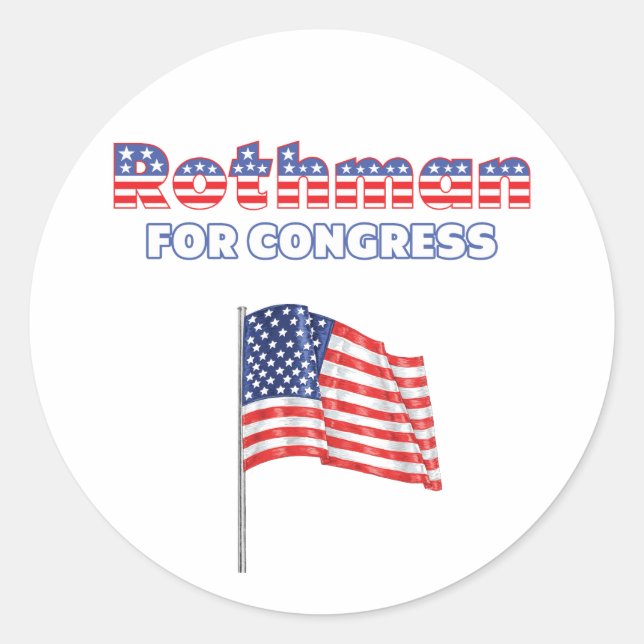 Sticker Rond Rothman pour le drapeau patriotique américain du C (Devant)