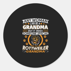 Sticker Rond rottweiler amoureuse grand-mère meilleure idée c
