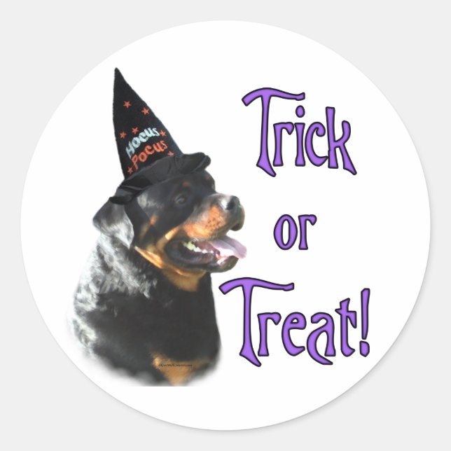 Sticker Rond Rottweiler Trick (Devant)