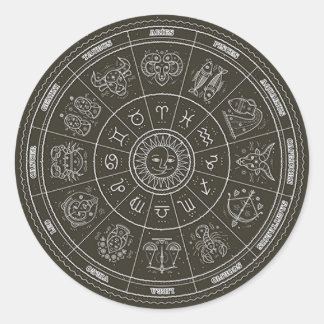 Sticker Rond Roue de constellation Zodiaque