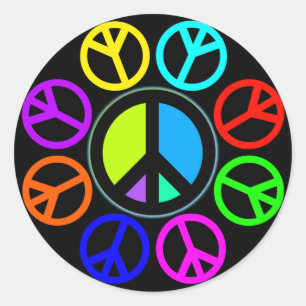 STICKER ROND ROUE DE COULEUR DE PAIX