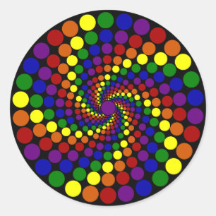 Sticker Rond Roue de couleur de tourbillonnement