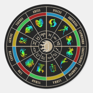 Sticker Rond Roue de couleur Zodiac