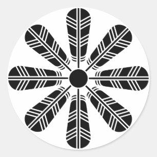 Sticker Rond Roue de huit plumes de faucon