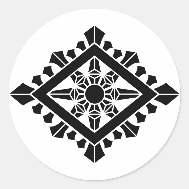 Sticker Rond Roue du dharma rhombique (Devant)