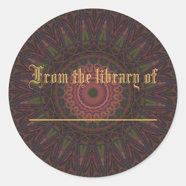 Sticker Rond Roue rose et verte Kaleidoscope (Devant)