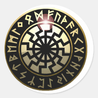 Sticker Rond Roue solaire noire