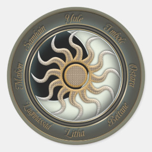 Sticker Rond Roue Sun et Moon Pagan