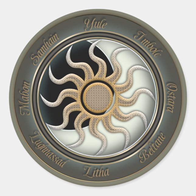 Sticker Rond Roue Sun et Moon Pagan (Devant)