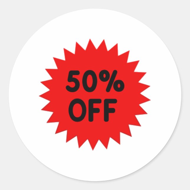 Sticker Rond Rouge 50% désactivé (Devant)