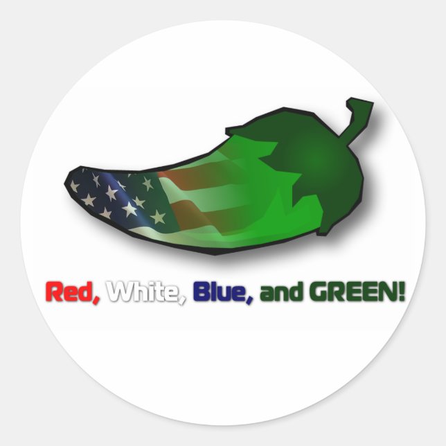 Sticker Rond Rouge, blanc, bleu et vert (Devant)