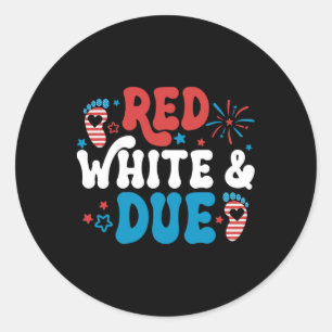 Sticker Rond Rouge Blanc Et 4 juillet Grossesse