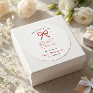 Sticker Rond Rouge Blanc et je fais un thème rouge pour mariage