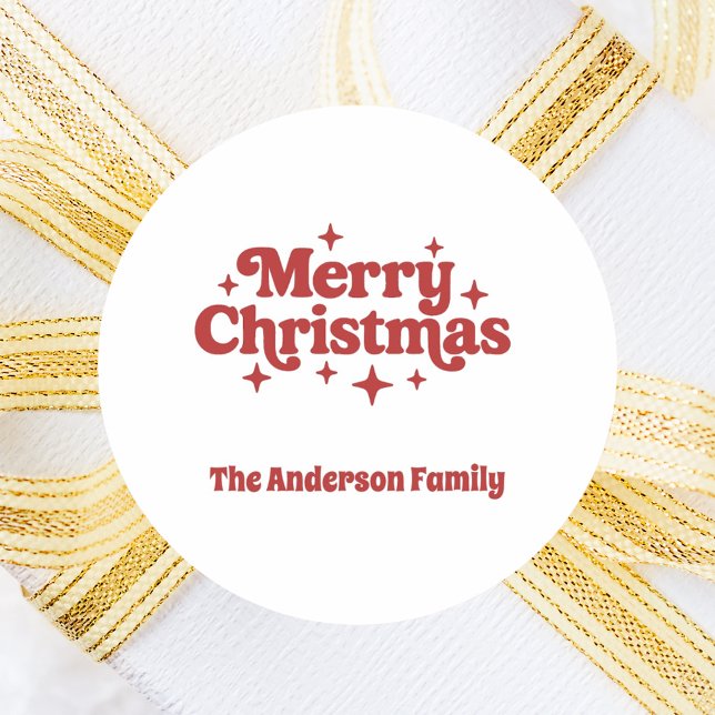 Sticker Rond Rouge blanc Joyeux Noël faveur (Créateur téléchargé)