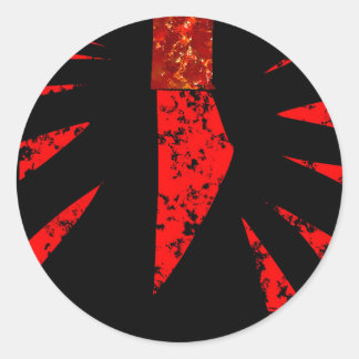 Sticker Rond Rouge couteau effrayant