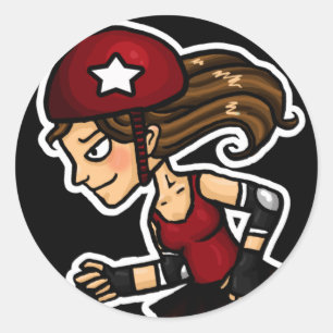 Sticker Rond Rouge de brouilleur de Derby de rouleau