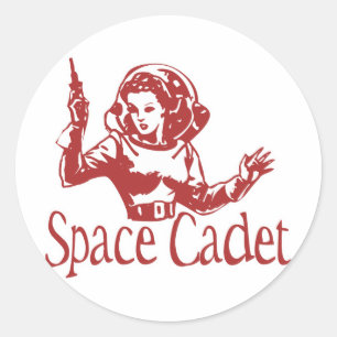 Sticker Rond Rouge de cadet de l'espace