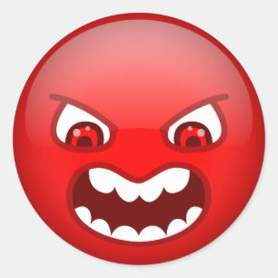Sticker Rond Rouge en colère