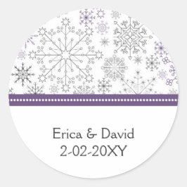 Sticker Rond rouge flocon d'hiver mariage favoritisme autocolla