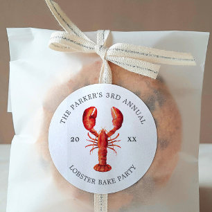 Sticker Rond Rouge Gâteau de homard
