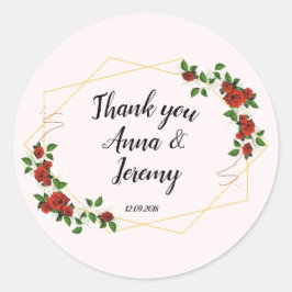 Sticker Rond Rouge géométrique moderne Floral parties scintilla