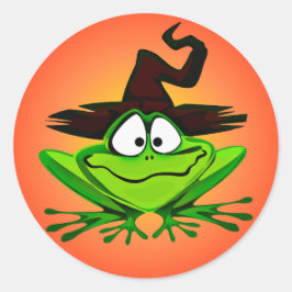 Sticker Rond Rouge grenouille mouchetée
