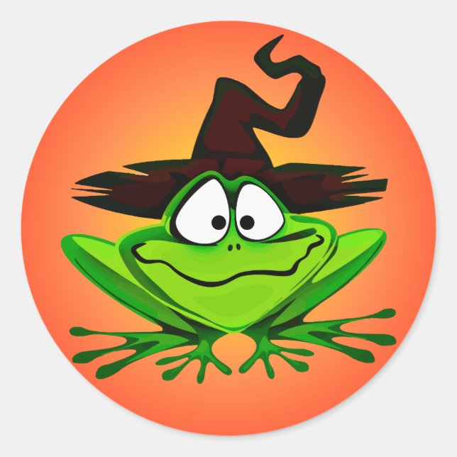 Sticker Rond Rouge grenouille mouchetée (Devant)