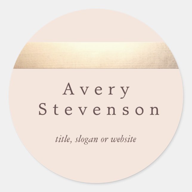 Sticker Rond Rouge or rayé moderne clair rose chic (Devant)