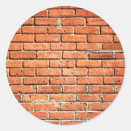 Sticker Rond Rouge Orange Petit Brick Mur urbain